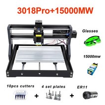 소형레이저각인기 레이저마킹 마킹기 미니 cnc3018 조각기 cnc 3018 pro 레이저 조각기 나무 cnc 라우터 기계 grbl er11 취미 diy 조각 기계 나무 pcb, 15000mw 레이저 추가