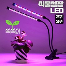 쑥쑥이 키움이 식물성장조명 LED 2구 3구, 2구 LED
