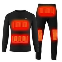 바이크 자켓 오토바이 가죽 슈트 kemimoto 겨울 가열 속옷 정장 남자 전기 usb 전원 열 가열 moto men39s t-shirts pants for skiing, XL