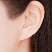 노이드비 14K GF 골드 전체 골드필드 하트침귀걸이 옐로한쌍