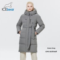 후드 진도 양모 숏 여성 린 리버시블 ICEbear-면 자켓 롱 코트 파카 의류 방풍 겨울 여성용 벨트 포함 GWD22585I 신상품