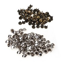 리벳 못 리베트 팝너트 공구 블라인드 플라스틱 규격 스텐 알루미늄 도구 기구 세트 100pcs 7mm 라운드 콘 청동 장식 스터드 diy 공예 100pc 6mm 실버 5