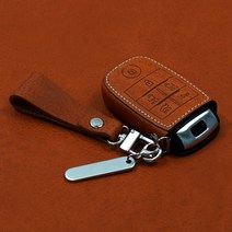 리츠S 올뉴카니발 기아 6버튼 가죽차키케이스, 카멜, 리츠S K-04