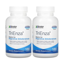 2팩 휴스턴 엔자임 트리엔자 TriEnza 효소 180캡슐 글루텐 카세인 단백질 탄수화물 유당 폴리페놀 지방 분해 효소 DPP4 디아스타아제 프로테아제 락타아제
