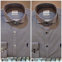 예작 프린트 와이드 신사자수 긴소매 슬림셔츠 YJ1FBS971-WH.NY
