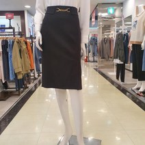 샤트렌(CHATELAINE) 여성 간절기(가을 봄)정장 스커트 미디기장 데일리 블랙 정장 치마/울산점