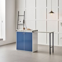 퍼니처홈 확장형 홈바 800 주방수납장 선반 수납선반, 블루