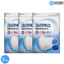 크리넥스 데일리방역 마스크 KF94 대형 흰색*1매입, 2+1