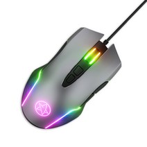 USB 유선 게임용 마우스 경량 DPI 조정 가능한 컴퓨터 게임 마우스 Windows XP/7/8/10 블랙용 가정용 교체, 01 silver grey