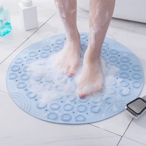 도매창고 발씻는 욕실 화장실 샤워 발 발바닥 세척 마사지 매트 발각질제거 풋 브러쉬 클리너 미끄럼방지 실리콘 패드, 발각질세척-욕실매트-66cm, 블루