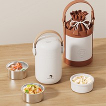 킹콩 ZOWOKI보온 도시락통 죽통 1인용 도시락통, 여(Girl), 삼단1100ml, Pu소재