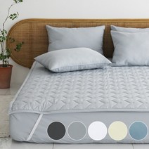 바숨 알러지케어 먼지없는 고정밴드 침대패드, 더치블루