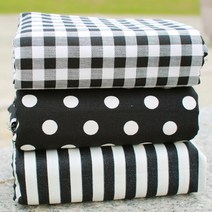 자투리 옥스포드원단 바니 블랙 체크 도트 스트라이프 택1, 옥스포드바니 블랙 스트라이프