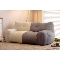 마약 소파 빈백 쿠션 1인 2인 푹신 소파 의자 거실, (2인)베이지+라이트그레이