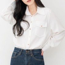 베이직 단정한 원포켓 카라 블라우스 대학생 데이트룩 여름셔츠 직장인 데일리룩 여친룩 러블리패션 출근룩