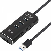 NETmate USB3.1 A형 10G 3포트 허브+카드리더기/NM-UBA304/Gen2 10Gbps 속도/SD/MicroSD(TF) 슬롯/USB3.2 Gen2 A형 3포트 확장/