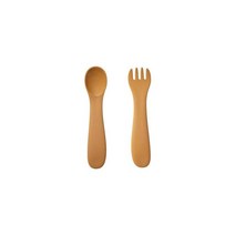 킨토 본보 유아 식기 이유식 스푼 앤 포크 세트, 옐로우