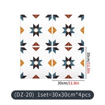 북유럽 스타일 인스타 접착식 주방 욕실 아트 벽 데칼 바닥 스티커 세라믹 방수 비닐, 10 DZ20_01 30X30cmX4pcs