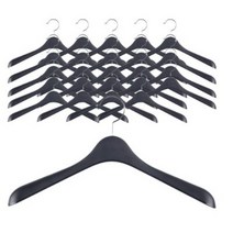 여성용 두꺼운 자켓 옷걸이 T1, 검정, 10개