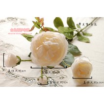 모조꽃 타이 섬 퀼트 핑크 DIY 핸드메이드 견화포화 4헤드 2937 멀티 오스틴 장미꽃 2610696859, 화이트