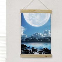 dc148-우드스크롤 40CmX60Cm-보름달풍경 이미지1