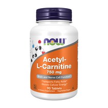 Now foods 나우푸드 아세틸 엘 카르니틴 750mg 90타블렛, 1개, 90개