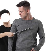 방검복 방경복 베임 방지 괴한 습격 보호 호신 의류, 라이트그레이 라운드넥 반팔 S