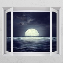 꾸밈 ij431-밝은달창문그림액자 시트지, C타입-엘레강스골드