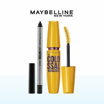 [메이블린뉴욕]라인 타투 크레용+콜로썰 마스카라, 브라운, 리얼브라운