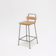 등받이형 카페 감성 홈바 원목 철제 의자 (4색) 모던 식탁 체어 아일랜드 엔틱 바텐더, 그레이