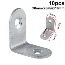 부자재 가구 침대 의자 10pcs L 모양 스테인레스 스틸 각도 고정 브래킷 공동 선반 캐비닛 오른쪽 지원 커, 01 20MMX20MMX16MM