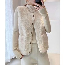 [라온] 여성 뽀그리 조끼 겨울 가을 여자 패딩 후리스 조끼 단추형