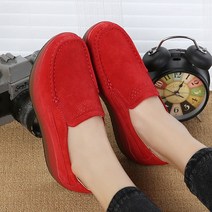 플랫 로퍼 모카신 슬립온 캐주얼 신발 여성용우아한 스웨이드 가죽모카신블루