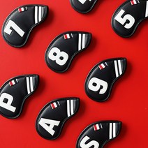 골프 자석 아이언커버 세트 가죽 블랙 골프채 커버 드라이버 웨지 우드 카바 9개 1 세트