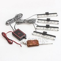 굴삭기 지게차 경광등 경고등 차량용 124LED 스트로보 스코프 라이트 fso 깜박임 소방관 조명 Led 경찰 자동 플래시 스트로브 자동차 트럭 비상 사태, 1 set 2x6led+Red and Yellow
