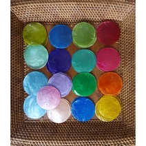 [리아]썬캐쳐 diy 자개모빌 만들기 발리모빌 재료 5cm 원형 화이트 컬러 낱개 자개, 연핑크