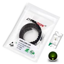 전자회로 키트 책 홍릉 퍼스트북 로호사 1206 SMD LED 발광 다이오드 키트 램프 칩 라이트 비즈 따뜻한 화, 06 100pcs Yellow-green