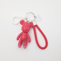 미니모아 포포베 꽈배기 매쉬 키링 키홀더 열쇠고리 8cm 20여종, 레드도트