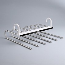 ECOCO 모던한디자인 신박한정리 스테인레스 6단접이식바지걸이 치마걸이 다용도걸이 접었다 폈다 90도회전걸이 매직옷걸이보조랙1P 3P, 1개, 화이트+블랙