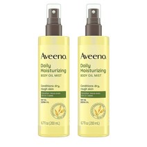 아비노 Aveeno 데일리 모이스처라이징 바디 오일 미스트 귀리 및 호호바 함유 건조하고 민감한 피부용 매끄러운 피부를 위한 영양 스프레이 파라벤 실리콘 알코올 프리 트윈 팩 2