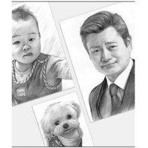 [레핀아트 연필초상화] 연필초상화주문제작_A4일반화(1인~2인) / 홍익대출신 아티스트 초상화 선물 가족 웨딩 돌 팝아트초상화 퇴임선물 사은회 인테리어 커플그림, 2인