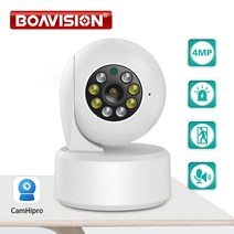1080P IP카메라 실시간 홈캠BOAVISION-HD 2MP 4MP 와이파이 PTZ 카메라 AI 인간 자동 추적 양방향 오디오, 04 2MP 128GB TF Card_02 미국 플러그