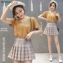 런메시Runmecy 여름스커트 테니스치마 미니 스커트 주름치마 빅사이즈