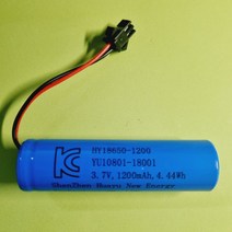 금한월드 18650 KC인증 1200mAh 3.7V 리튬 충전지 SM 2핀 YU10801-18001 배터리, 1개