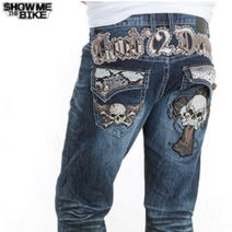 할리스타일 스컬뱀피 스판 바이크진 라이딩진 팬츠 오토바이 라이더 청바지 빈티지 워싱진