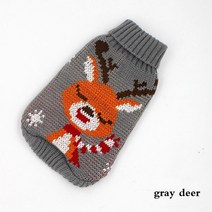 귀여운중소형견을 위한 반려동물 옷 겨울 크리스마스 개 스웨터 의상 코트 만화 프린트, 10 Gray Deer_01 XS