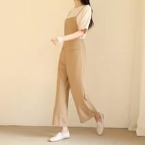 플레이팝 여성용 2컬러 자체제작 플랩포켓 와이드 점프슈트