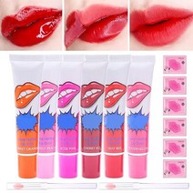 14pcs 립 얼룩 껍질 벗기기 입술 문신 립스틱 세트 쉬운 립글로스 오래 지속되는 메이크업 방수 눈물 여성용 6 색 용