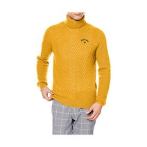 176742 골프자켓 캘러웨이 C22218108 남성 터틀넥 니트(축열. 흡습발열효과) 스웨터 골프, LL, 1060 노란색