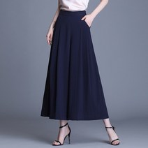 빅사이즈 루즈핏 오버핏 여름 일자핏 9부 쉬폰 데이리 롱 여자 치마바지 통바지